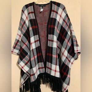 Forever 21 Square/Striped Poncho sz L